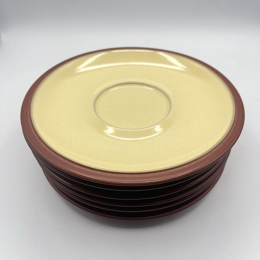 Denby Juice Yellow, Green And Blue Saucer Set for Breakfast Cup England Set Of 6 - Picture 2 of 11